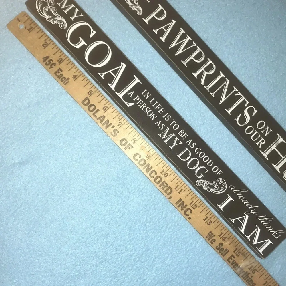 Dog lovers signs (2) made of wood blocks 16” X 2”